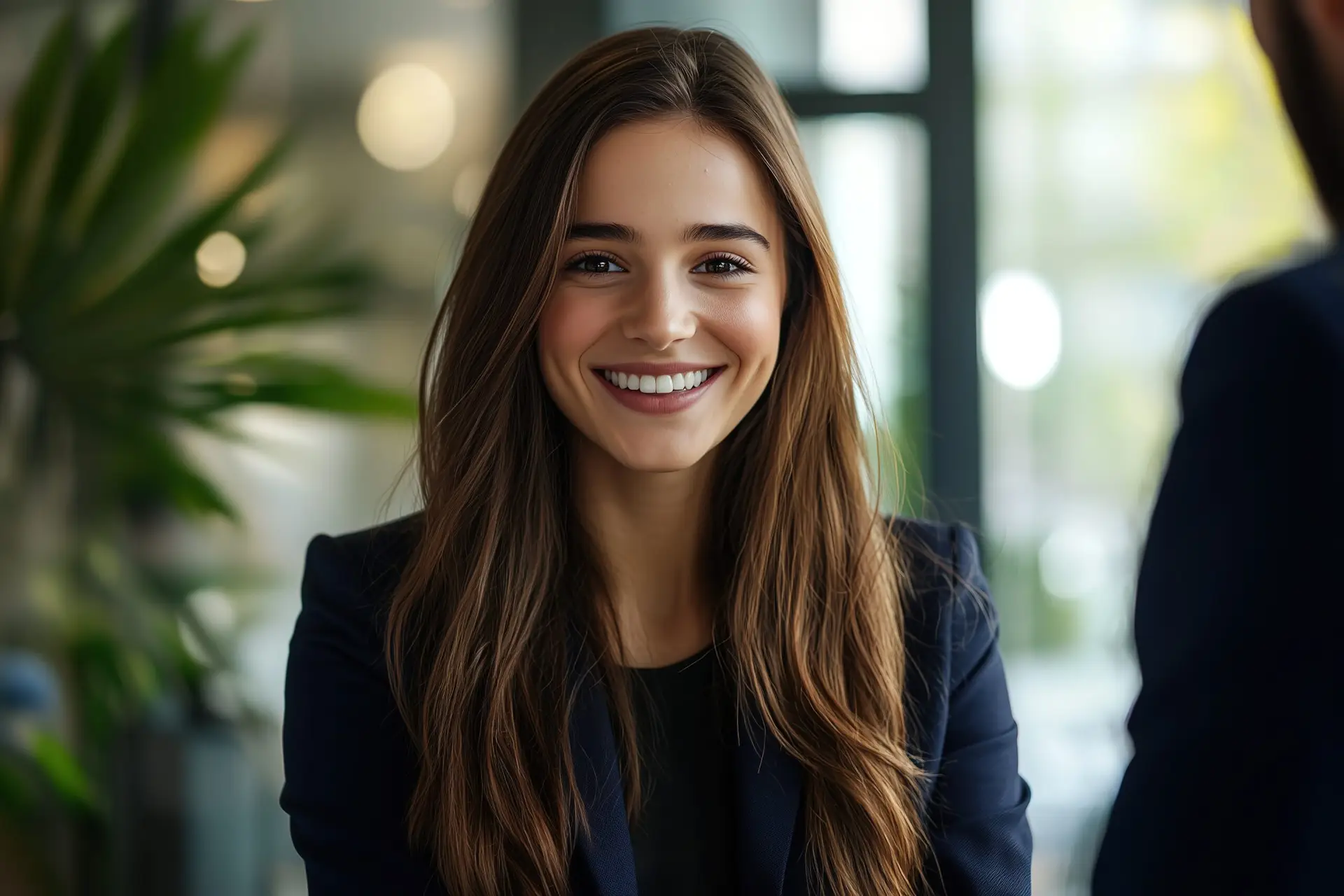 Smiling businesswoman in a meeting